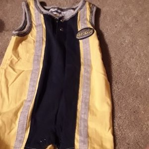 Infant blue and yellow romper